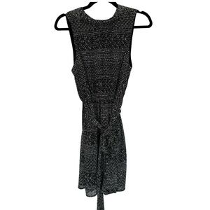 FOREVER 21 Women’s Sleeveless Dress High Neck/Tie Black White Abstract Pattern M